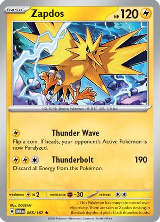 Zapdos (65/167) - SV06 Twilight Masquerade Holofoil - Rare