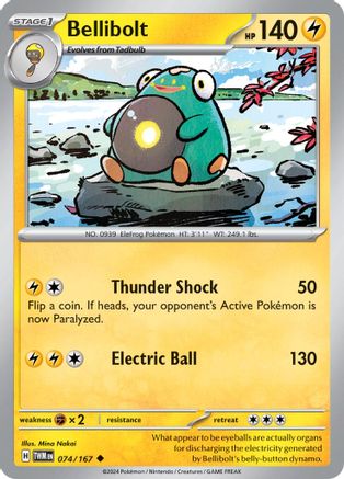Bellibolt (74/167) - SV06 Twilight Masquerade Reverse Holofoil - Uncommon