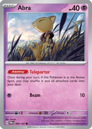 Abra (80/167) - SV06 Twilight Masquerade Reverse Holofoil - Common