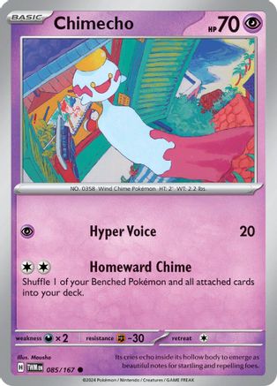 Chimecho (85/167) - SV06 Twilight Masquerade Reverse Holofoil - Common