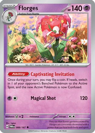 Florges (88/167) - SV06 Twilight Masquerade Reverse Holofoil - Uncommon