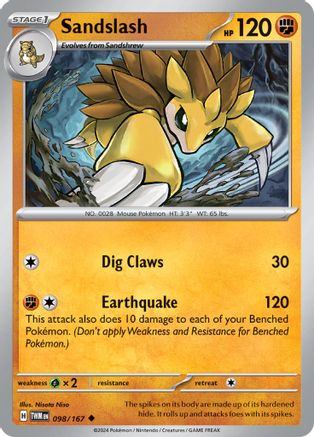 Sandslash (98/167) - SV06 Twilight Masquerade Reverse Holofoil - Uncommon