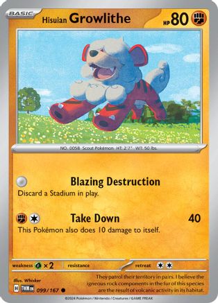 Hisuian Growlithe (99/167) - SV06 Twilight Masquerade  - Common
