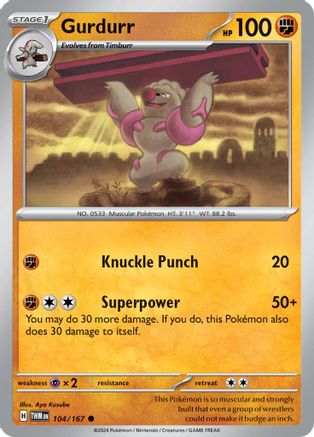 Gurdurr (104/167) - SV06 Twilight Masquerade Reverse Holofoil - Common