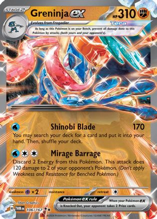 Greninja ex (106/167) - SV06 Twilight Masquerade Holofoil - Double Rare