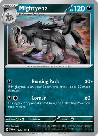 Mightyena (114/167) - SV06 Twilight Masquerade Reverse Holofoil - Uncommon