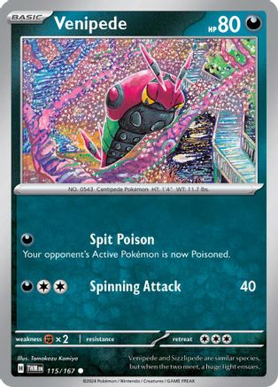 Venipede (115/167) - SV06 Twilight Masquerade Reverse Holofoil - Common