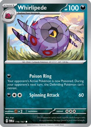 Whirlipede (116/167) - SV06 Twilight Masquerade Reverse Holofoil - Common