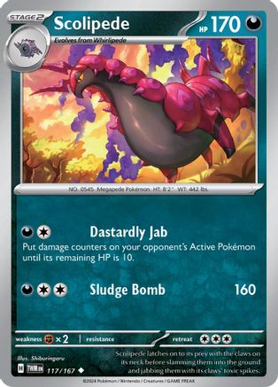 Scolipede (117/167) - SV06 Twilight Masquerade Reverse Holofoil - Uncommon