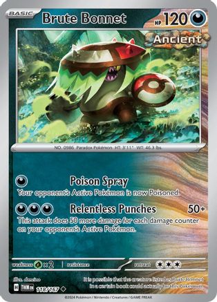 Brute Bonnet (118/167) - SV06 Twilight Masquerade Reverse Holofoil - Uncommon