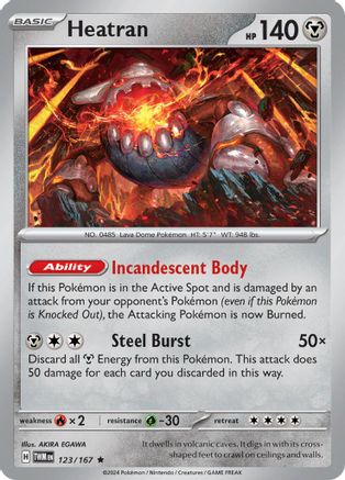 Heatran (123/167) - SV06 Twilight Masquerade Reverse Holofoil - Rare
