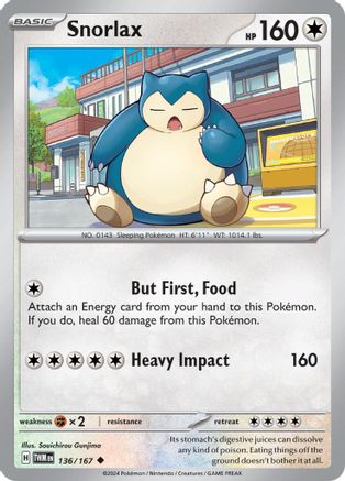 Snorlax (136/167) - SV06 Twilight Masquerade Reverse Holofoil - Uncommon