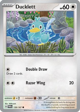 Ducklett 139 - SV06 Twilight Masquerade Reverse Holofoil