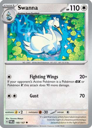 Swanna (140/167) - SV06 Twilight Masquerade Reverse Holofoil - Uncommon