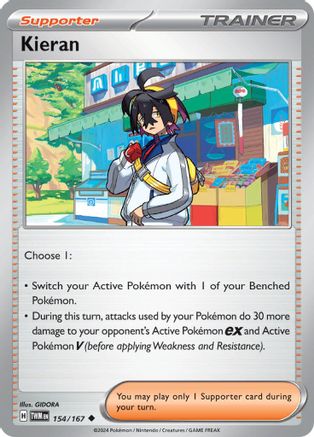 Kieran (154/167) - SV06 Twilight Masquerade Reverse Holofoil - Uncommon