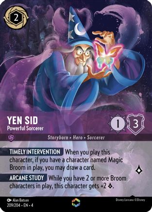 (209/204)  Yen Sid - Powerful Sorcerer (Enchanted) - Ursula's Return  Holofoil