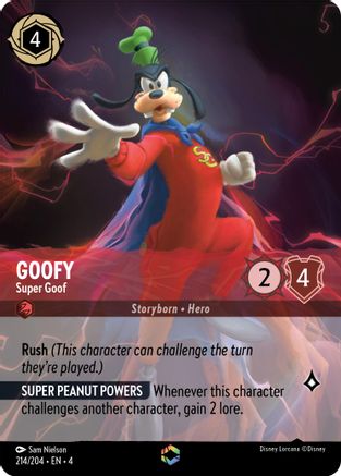 (214/204)  Goofy - Super Goof (Enchanted) - Ursula's Return  Holofoil