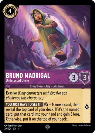 (039/204)  Bruno Madrigal - Undetected Uncle - Ursula's Return  Cold Foil