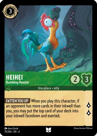 (075/204)  Heihei - Bumbling Rooster - Ursula's Return  Cold Foil