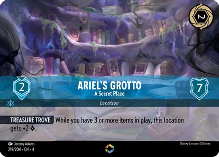 Ariel's Grotto - A Secret Place (Enchanted) (219/204) - Ursulas Return Holofoil