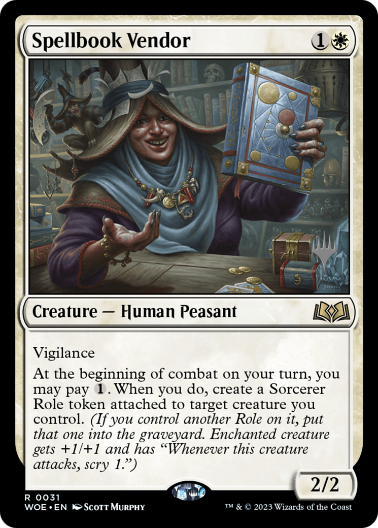 Spellbook Vendor  (PPWOE-31P) - Wilds of Eldraine Promos (Promo Pack) Foil