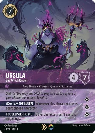 (038)  Ursula - Sea Witch Queen (Store Championship) - Disney Lorcana Promo Cards  Holofoil