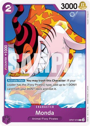 (OP07-074) Monda - 500 Years in the Future Pre-Release Cards Normal