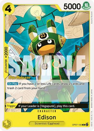 (OP07-100) Edison - 500 Years in the Future Pre-Release Cards Normal