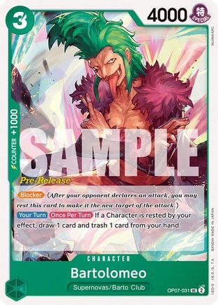 (OP07-031) Bartolomeo - 500 Years in the Future Pre-Release Cards Normal