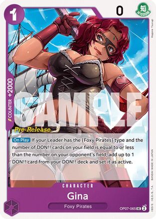 (OP07-065) Gina - 500 Years in the Future Pre-Release Cards Normal
