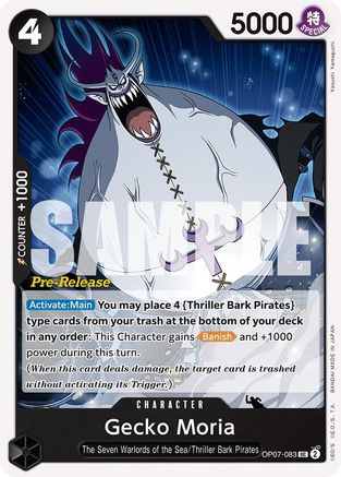 (OP07-083) Gecko Moria (083) - 500 Years in the Future Pre-Release Cards Normal