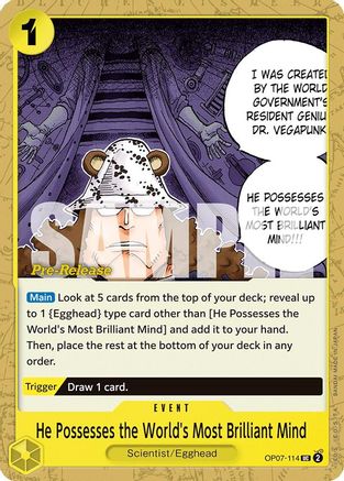 He Possesses the World's Most Brilliant Mind (OP07-114) - 500 Years in the Future Pre-Release Cards