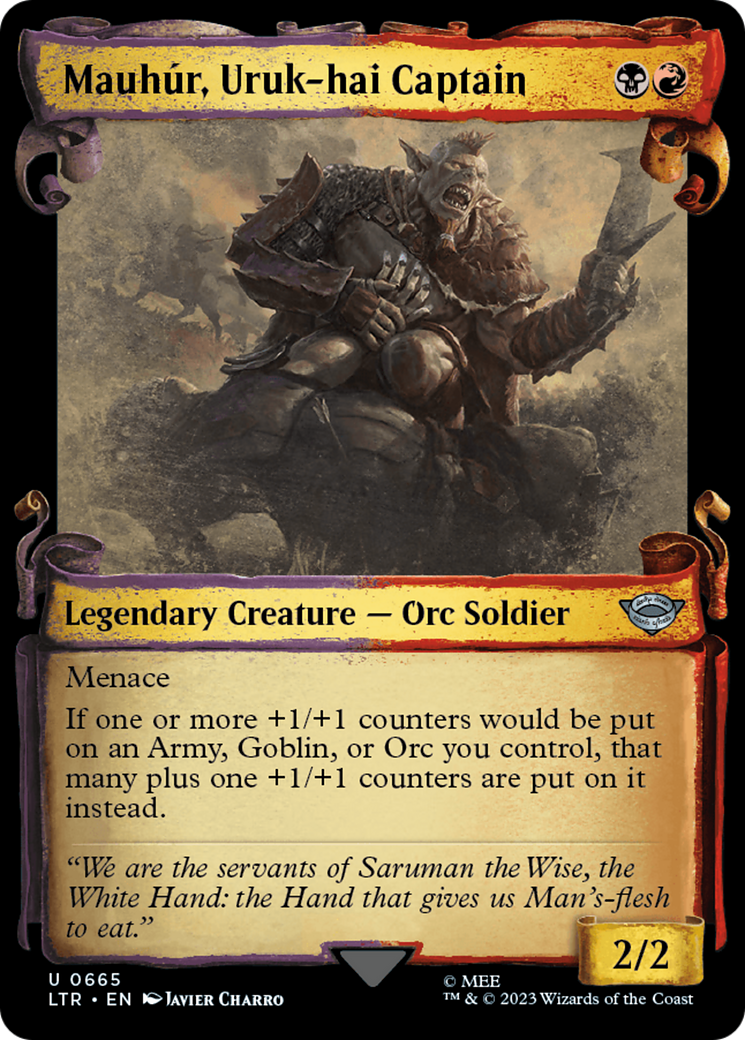 Mauhur, Uruk-hai Captain (Showcase Scrolls) (LTR-665) - The Lord of the Rings: Tales of Middle-earth: (Showcase) Foil