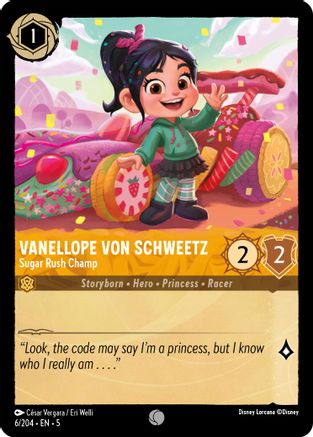 (006/204)  Vanellope von Schweetz - Sugar Rush Champ - Shimmering Skies  Cold Foil