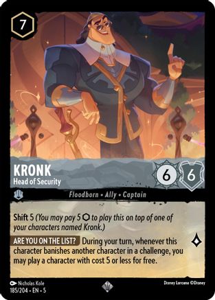 (185/204)  Kronk - Head of Security - Shimmering Skies  Cold Foil