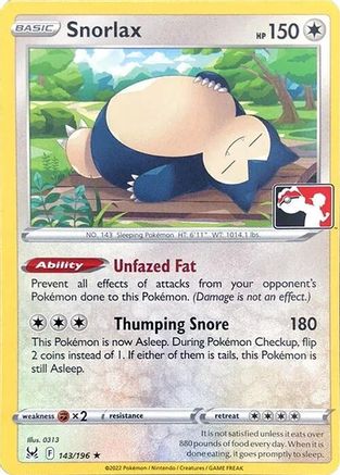 Snorlax - 143/196 143 - Prize Pack Series Cards Holofoil