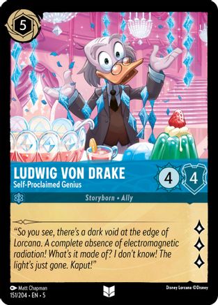 (151/204)  Ludwig Von Drake - Self-Proclaimed Genius - Shimmering Skies  Cold Foil