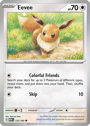 Eevee - 133/165 (Pokemon Together) 133 - Miscellaneous Cards & Products