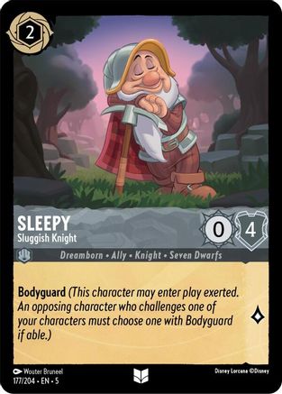 (177/204)  Sleepy - Sluggish Knight - Shimmering Skies  Cold Foil
