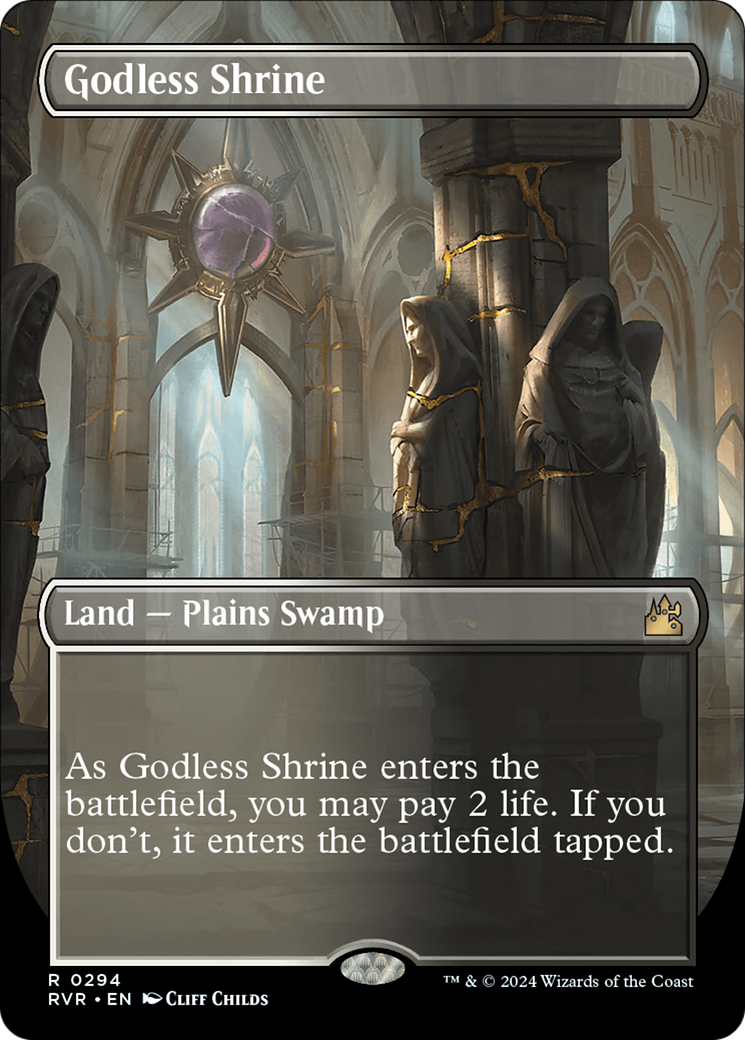 Godless Shrine (Borderless) (RVR-294) - Ravnica Remastered (Borderless)