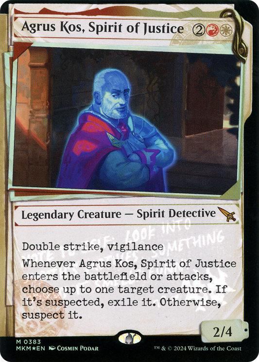 Agrus Kos, Spirit of Justice (Showcase) (Invisible Ink) (MKM-383) - Murders at Karlov Manor: (Showcase) Foil