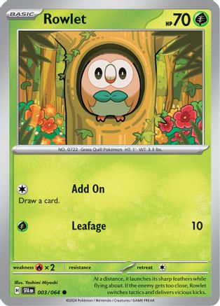 Rowlet 3 - SV Shrouded Fable Reverse Holofoil