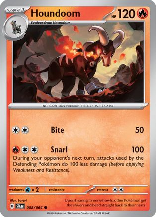 Houndoom (8/064) - SV Shrouded Fable Reverse Holofoil - Common