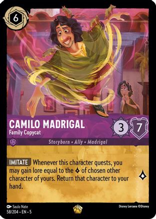 (058/204)  Camilo Madrigal - Family Copycat - Shimmering Skies  Normal
