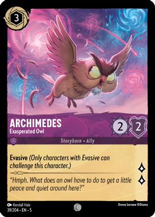 (039/204)  Archimedes - Exasperated Owl - Shimmering Skies  Cold Foil
