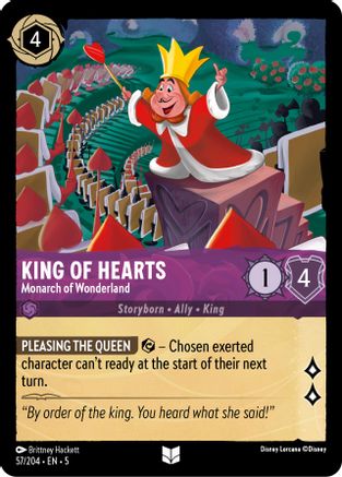 (057/204)  King of Hearts - Monarch of Wonderland - Shimmering Skies  Cold Foil