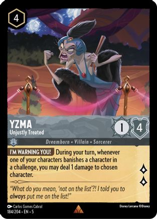 (184/204)  Yzma - Unjustly Treated - Shimmering Skies  Cold Foil