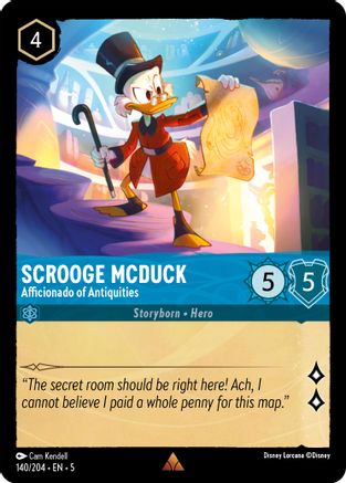 (140/204)  Scrooge McDuck - Afficionado of Antiquities - Shimmering Skies  Cold Foil