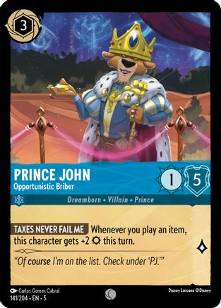 Prince John - Opportunistic Briber (141/204) - Shimmering Skies Cold Foil