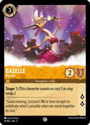 (011/204)  Gazelle - Pop Star - Shimmering Skies  Cold Foil